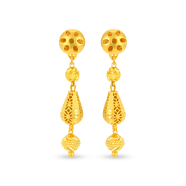 Shimmering Beauty Ball Beads Gold Earrings