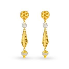 Dazzling Ball Beads Dancing Gold Earrings