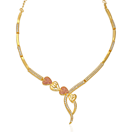 Scintillating Heart Gold Necklace