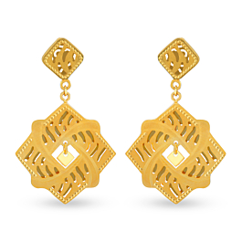 Majestic Geometric Shaped Gold Earrings
