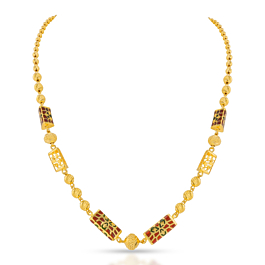 Alluring Beaded Enamel Coated Gold Necklace