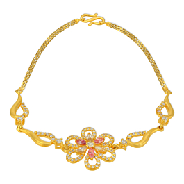 Shimmering Floral Gold Bracelet