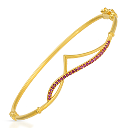 Charming Fancy Pink Stone Gold Bracelet - Trinka Collection