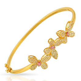 Adorable Triple Butterfly Gold Bracelet