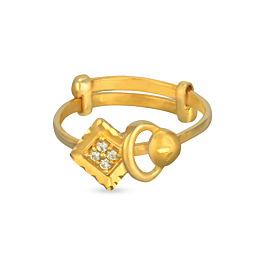 Spectacular Square Adjustable Gold Ring - Trinka Collection