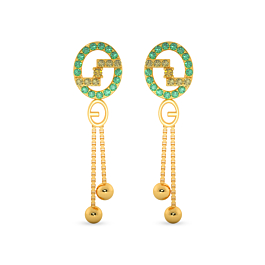 Glitzy Dual Stone Gold Earrings - Trinka Collection