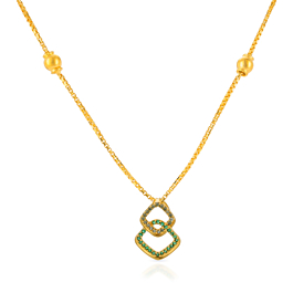 Cascading Green Meadow Gold Neclace - Trinka Collection