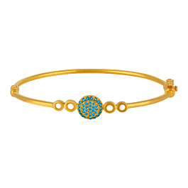 Glinting Circular Blue Stone Gold Bracelet - Trinka Collection