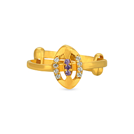 Charming Oval Shaped Adjustable Gold Ring - Trinka Collection