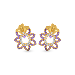 Radiant Floral Gold Earrings - Trinka Collection