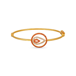Opulent Circular Pear Drop Gold Bracelet - Trinka Collection