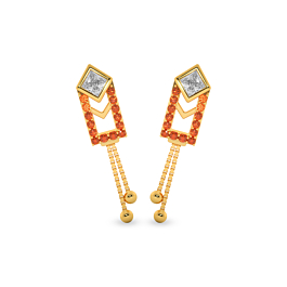 Ravishing Dancing Beaded Gold Earrings - Trinka Collection
