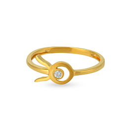 Stylish Single Stone Gold Ring