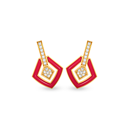 Gorgeous Geometric Shape Gold Earrings - Resin Collection