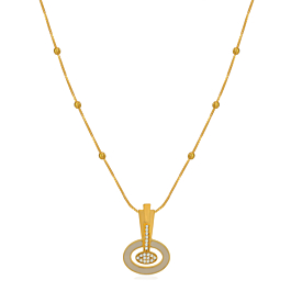 Glinting Mini Oval Shape Gold Necklace - Resin Collection