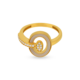 Sophisticated Geometric Shape Gold Ring - Resin Collection
