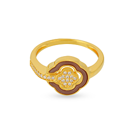 Dainty Floral Gold Ring - Resin Collection