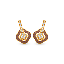 Appealing Floral Gold Earrings - Resin Collection