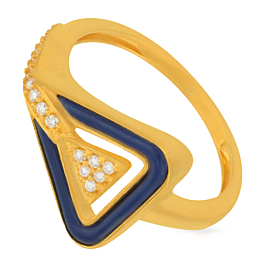 Bewitching Triangular Gold Ring - Resin Collection
