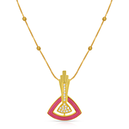 Wondrous Cone Shape Gold Necklace - Resin Collection