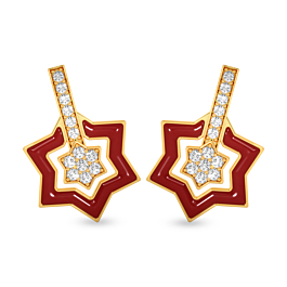 Exuberant Star Gold Earrings - Resin Collection