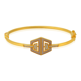 Charming Quadri Pattern Gold Bracelet - Resin Collection
