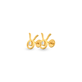 Adorable Taurus Zodiac Sign Gold Earrings