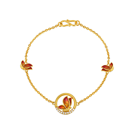 Ornate Butterfly Gold Bracelet