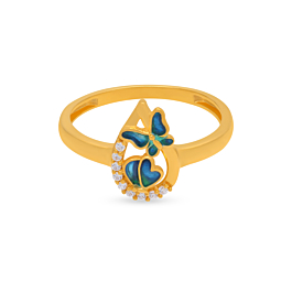 Glossy Butterfly Gold Ring