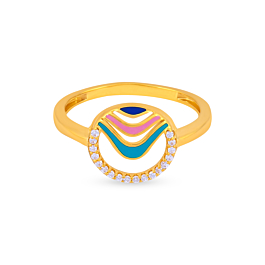 Enticing Colored Waves Gold Rings-Popstel Collection
