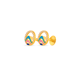 Captivating Wavy Twirls Gold Earrings-Popstel Collection