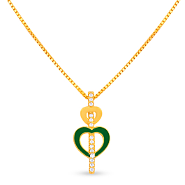 Hearts on Bow Gold Necklace-Popstel Collection