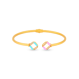 Upbeat Twisted Open Type Gold Bracelets-Popstel Collection