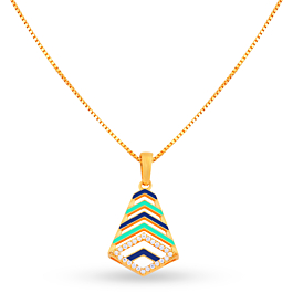 Modern Shades of Blue Gold Necklace-Popstel Collection