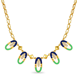 Attractive Geometric Pattern Gold Necklace - Popstel Collection