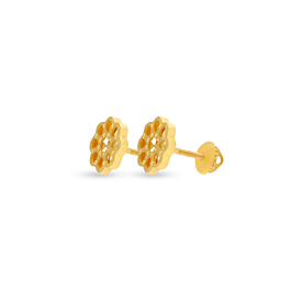 Captivating Mini Floral Gold Earrings