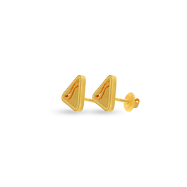 Artistic Triangular Pattern Gold Earrings