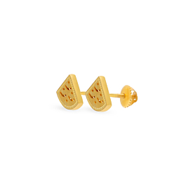 Adoring Cone Pattern Gold Earrings