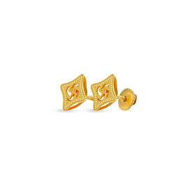 Traditional Swasthik Pattern Gold Earrings