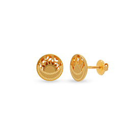 Ebullient Mini Circle Gold Earrings