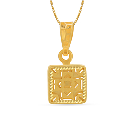 Trendy Intricate Square Gold Pendant