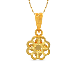 Lustrous Floral Gold Pendant