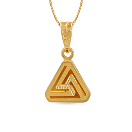Radiant Triangular Gold Pendant
