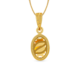 Classic Oval Pattern Gold Pendant