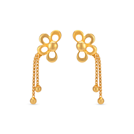 Effulgent Semi Floral Gold Earrings