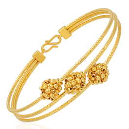 Charming Triple Layer Cluster Beaded Gold Bracelet