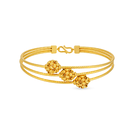 Charming Triple Layer Cluster Beaded Gold Bracelet