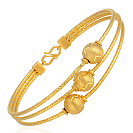 Elegant Carved Balls Gold Bracelet