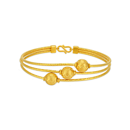 Elegant Carved Balls Gold Bracelet