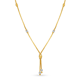 Attractive Dangling Beaded Gold Necklace